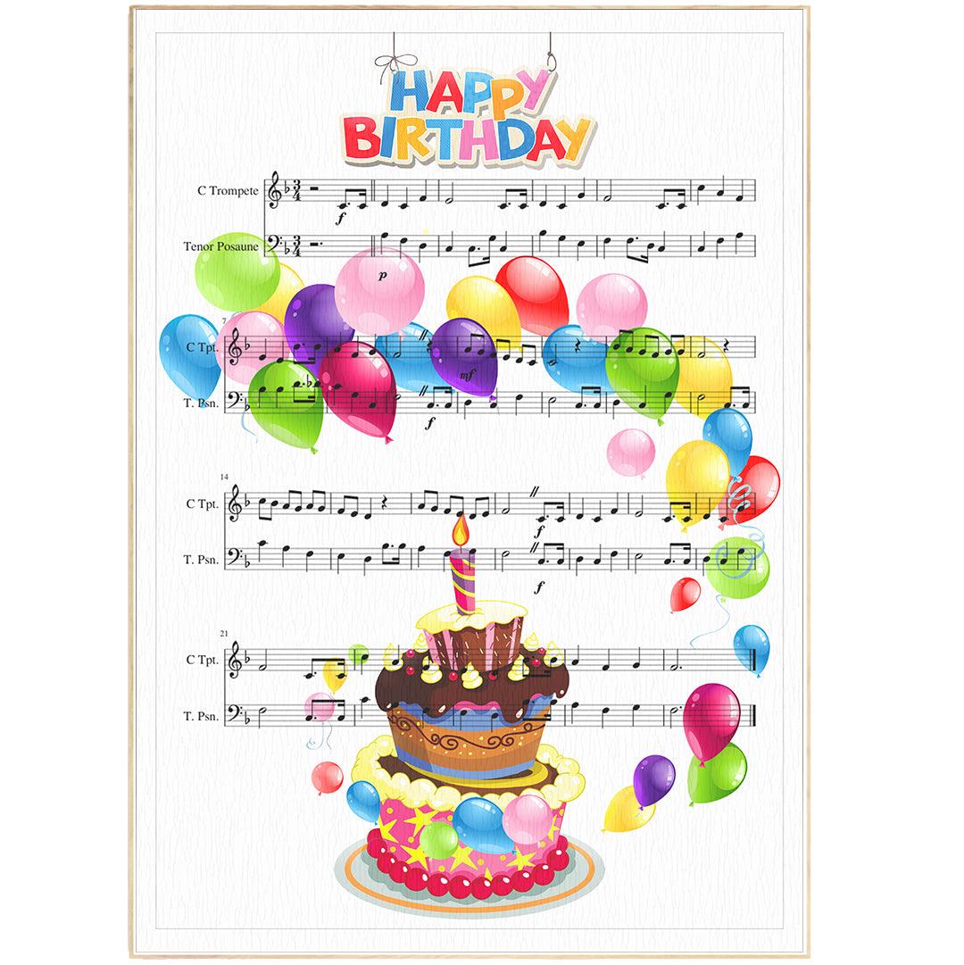 Happy Birthday Song Print | Sheet Music Wall Art - 98types
