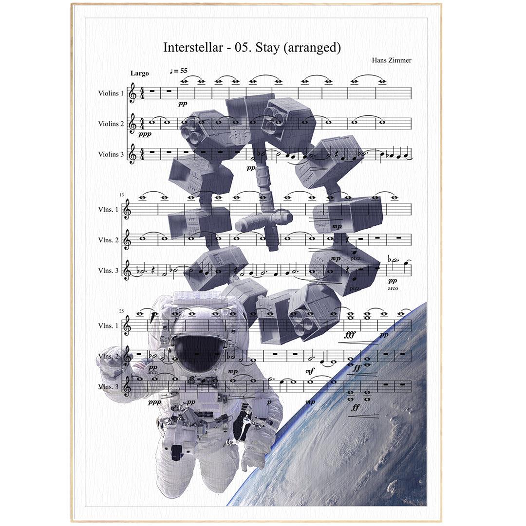 Interestellar - Stay Print | Sheet Music Wall Art - 98typesMusic
