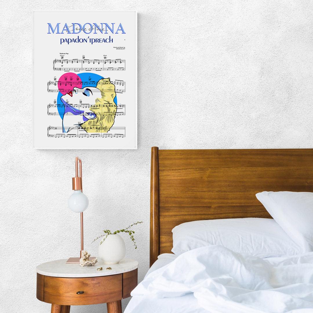 Madonna - Papa Don't Preach Poster - 98typesMusic