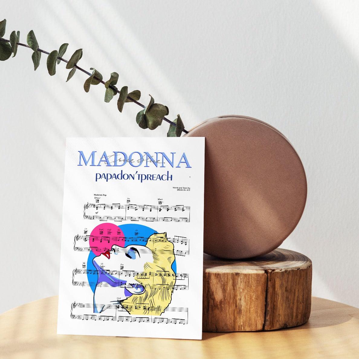 Madonna - Papa Don't Preach Poster - 98typesMusic