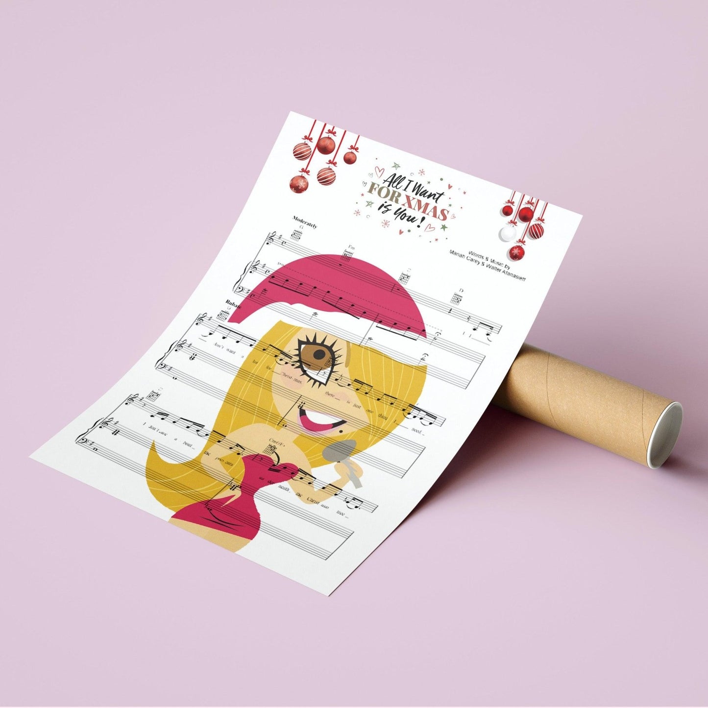 Mariah Carey • All I Want for Christmas Is You Song Lyric Print - 98typesMusic