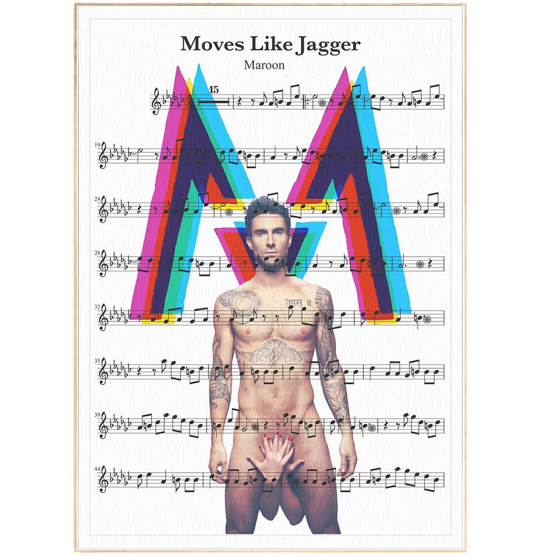 Maroon 5 - Moves Like Jagger Theme Song Print - 98typesMusic