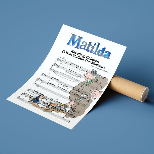 Matilda the Musical Revolting Children lyric print UK — RSC musical wall art 260gsm archival matte Camden Market