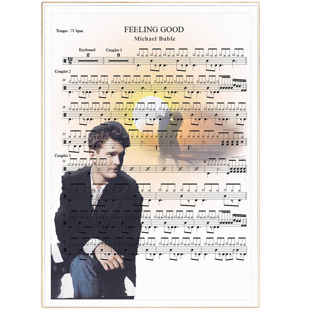 Michael Buble - Feeling Good Song Print - 98typesMusic