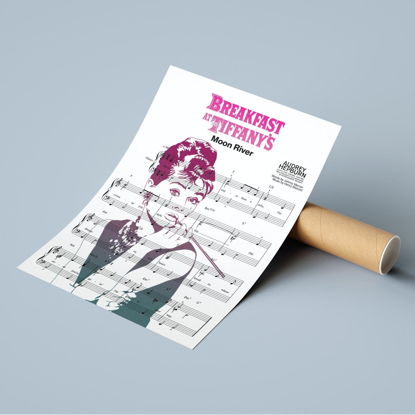 Moon River - Breakfast at Tiffanys Sheet Music Print - 98typesMusic