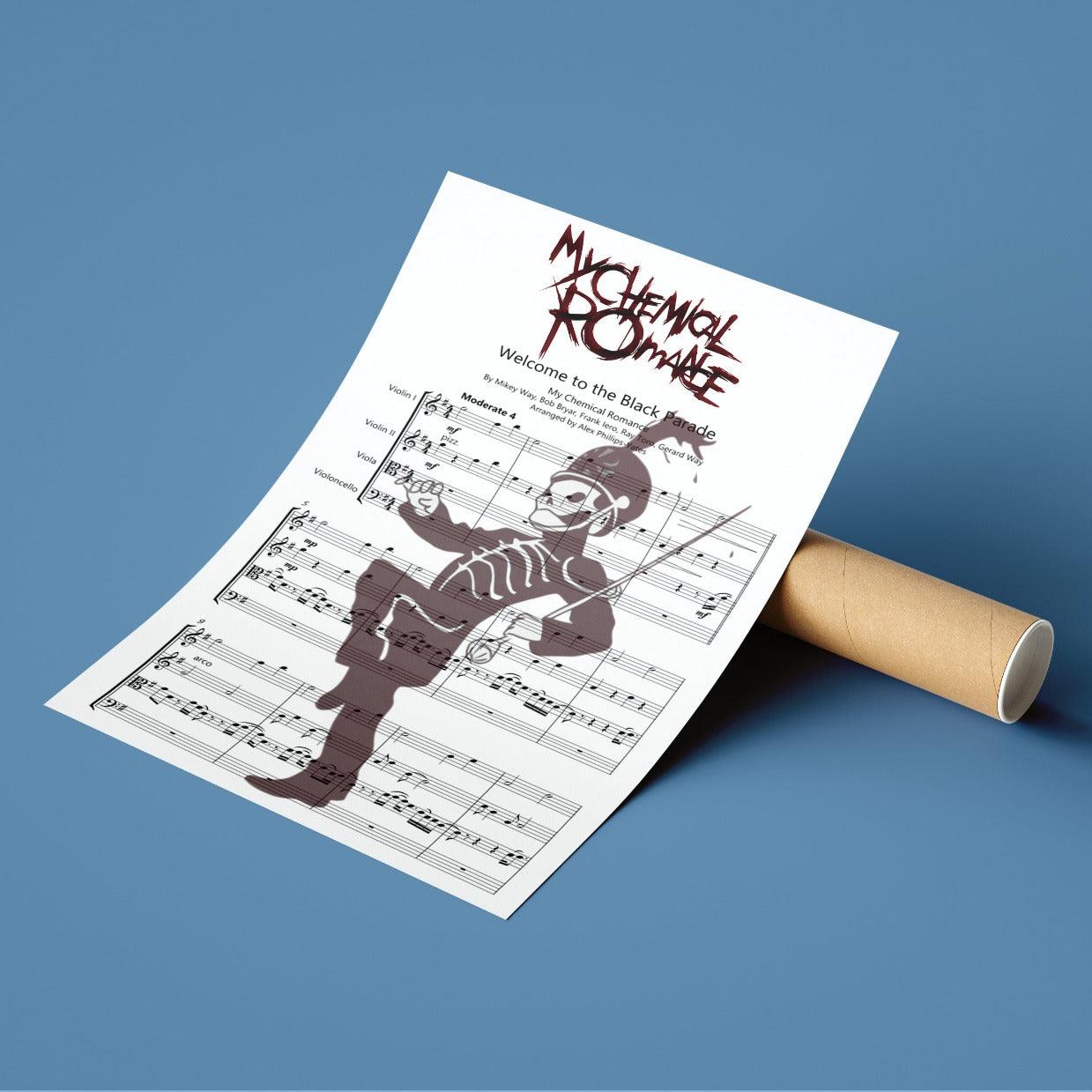 My Chemical Romance Welcome to the Black Parade 2006 lyric print UK — emo rock wall art 260gsm Camden Market