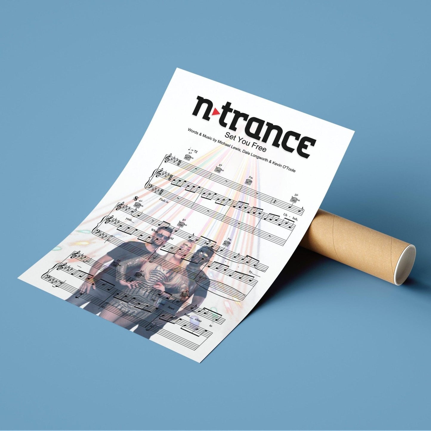 N-Trance Set You Free 1995 song lyric print UK — 90s dance rave wall art 260gsm archival matte Camden Market