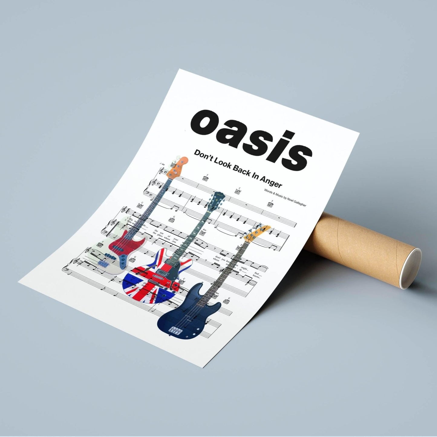 Oasis • Don’t Look Back In Anger Song Lyric Print - 98types