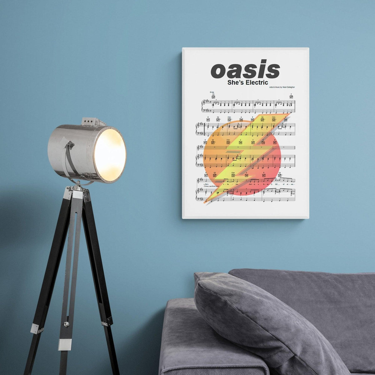 Oasis • She's Electric Song Lyric Print - 98types
