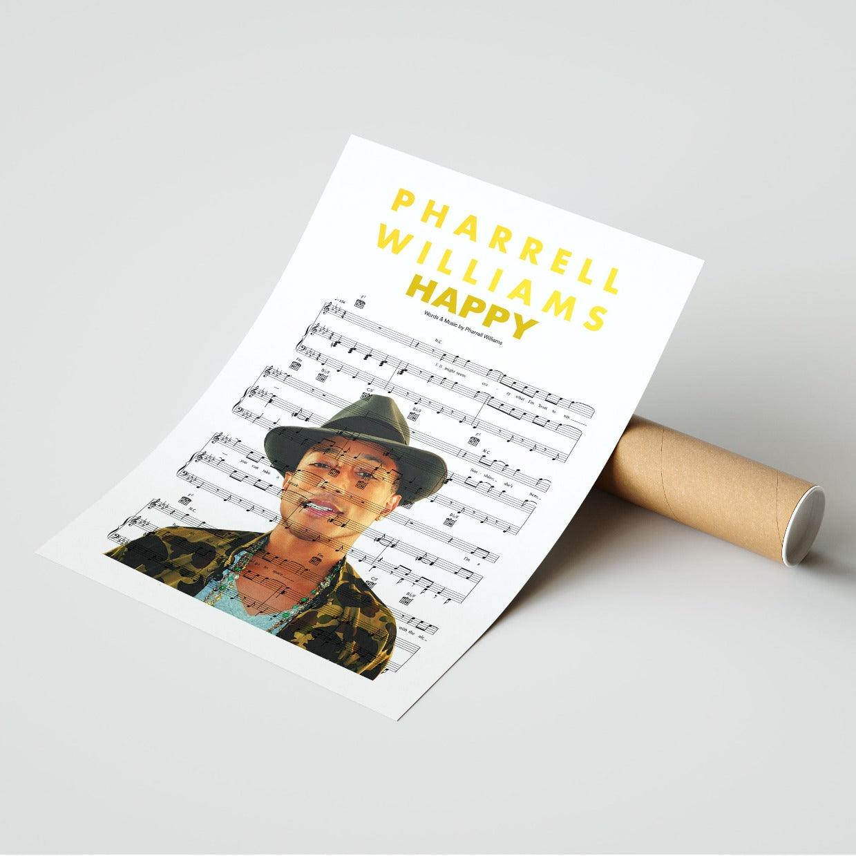 Pharrell Williams Happy Poster - 98typesMusic