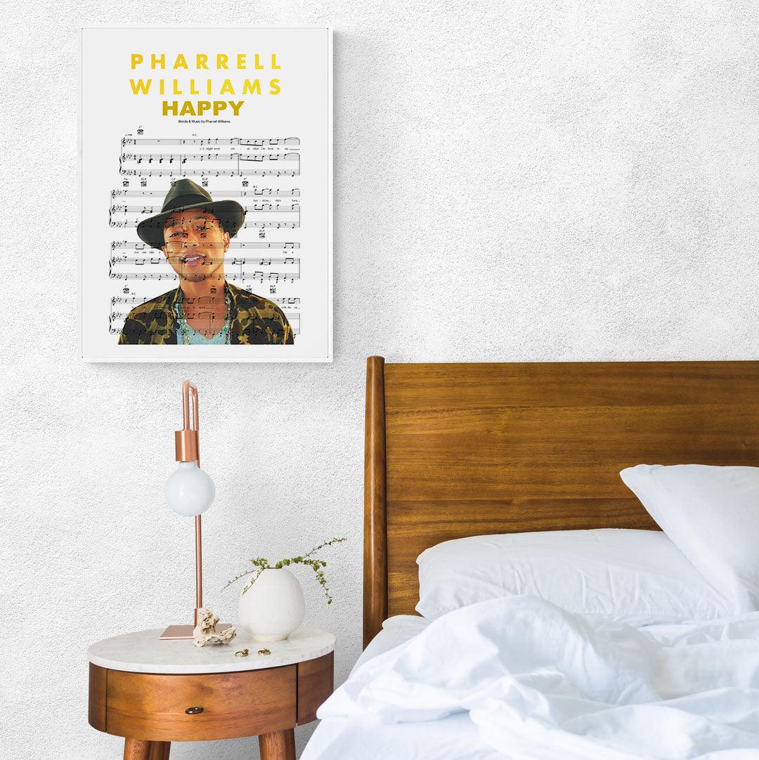 Pharrell Williams Happy Poster - 98typesMusic