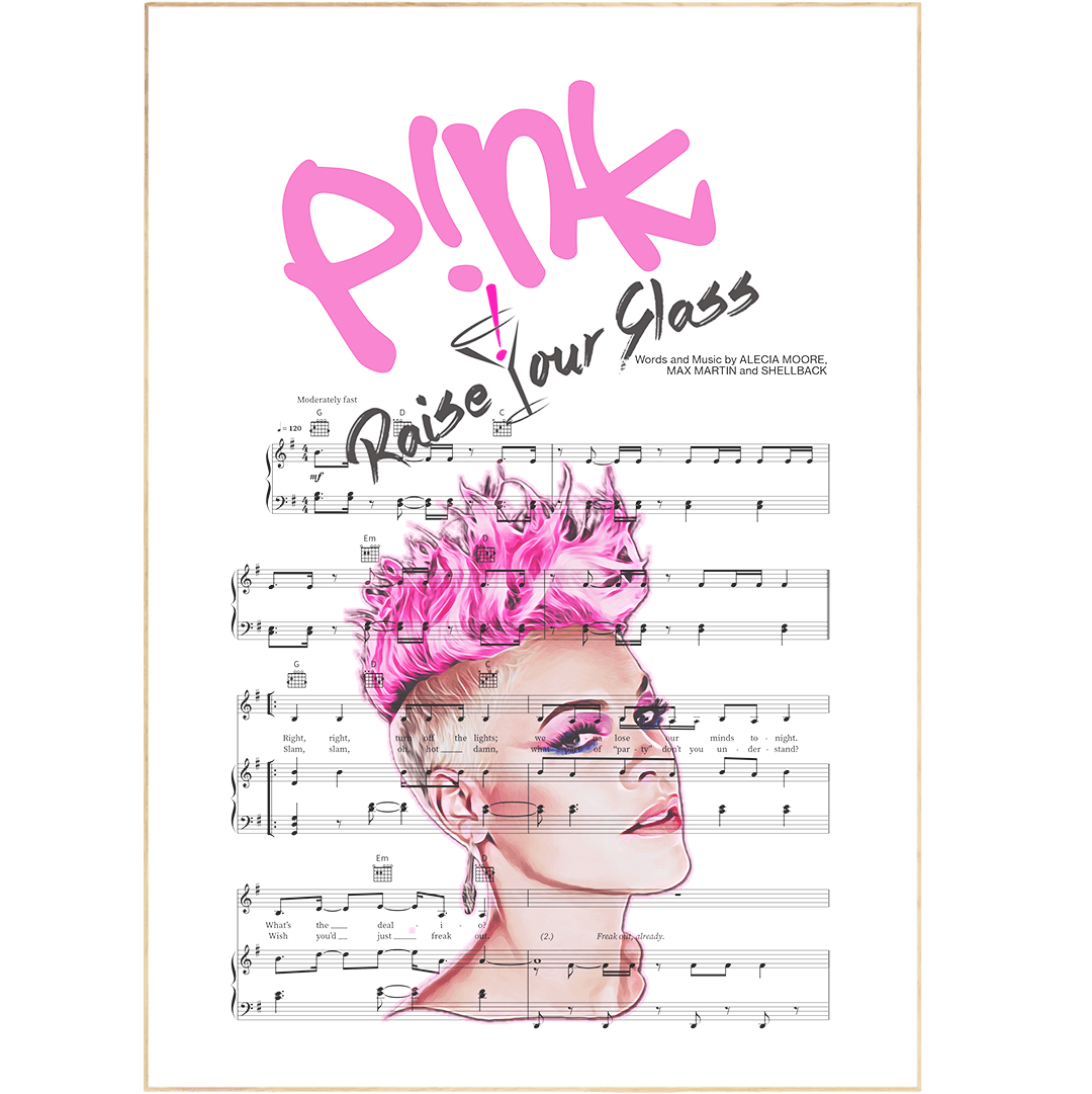 Pink - RAISE YOUR GLASS Poster - 98types