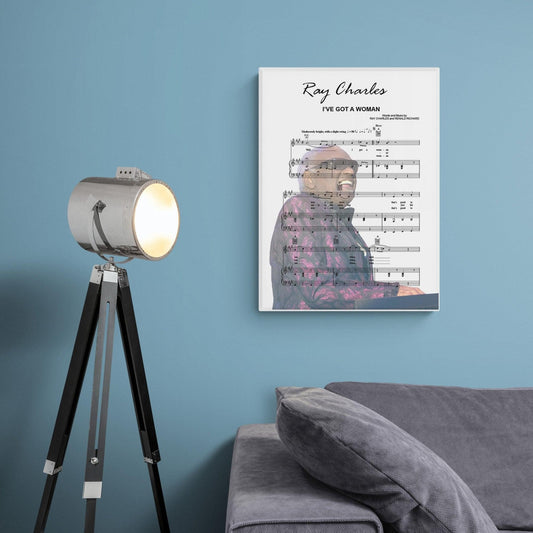 Ray Charles I Got a Woman 1954 song lyric print UK — soul music wall art 260gsm archival matte Camden Market