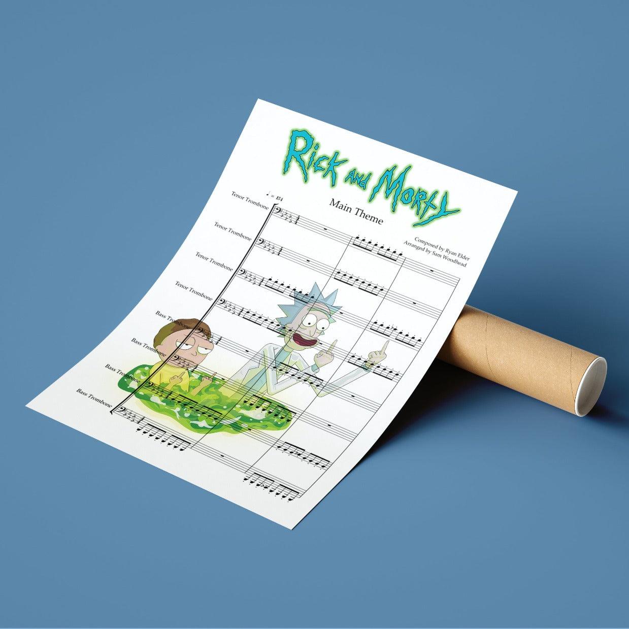 Rick and Morty - Main Theme Song Poster - 98typesMusic