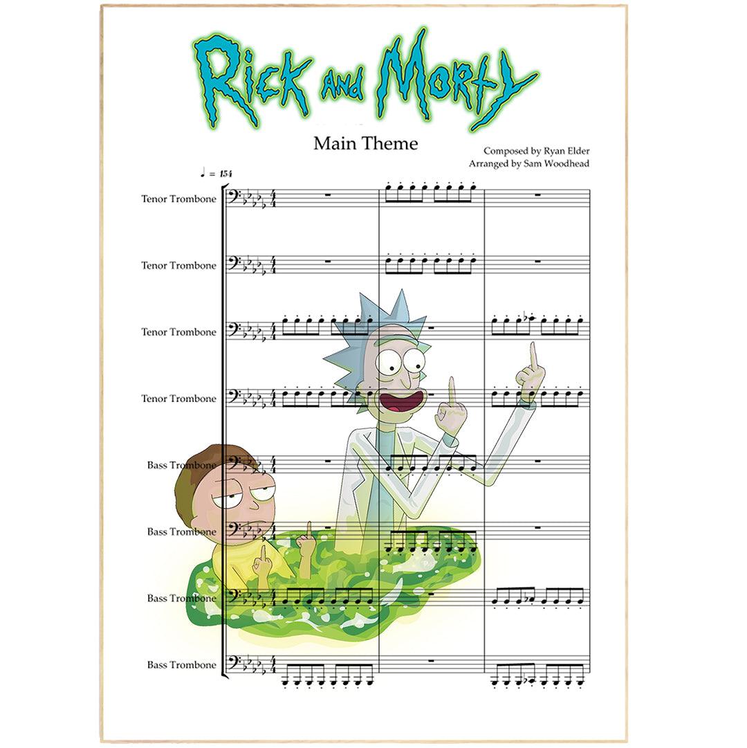 Rick and Morty - Main Theme Song Poster - 98typesMusic