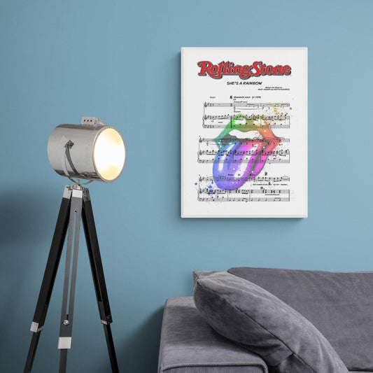 The Rolling Stones She's a Rainbow 1967 song lyric print UK — classic rock wall art 260gsm archival matte Camden Market