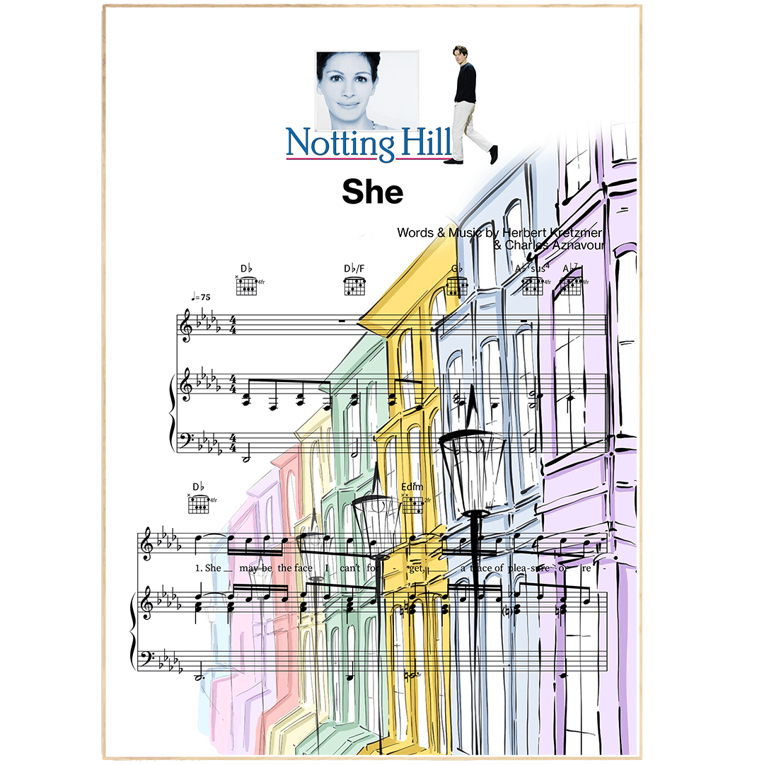 She Notting Hill Theme Song Print - 98types