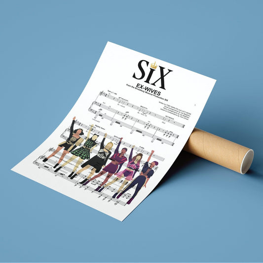SIX the Musical Ex-Wives lyric print UK — West End musical wall art 260gsm archival matte Camden Market
