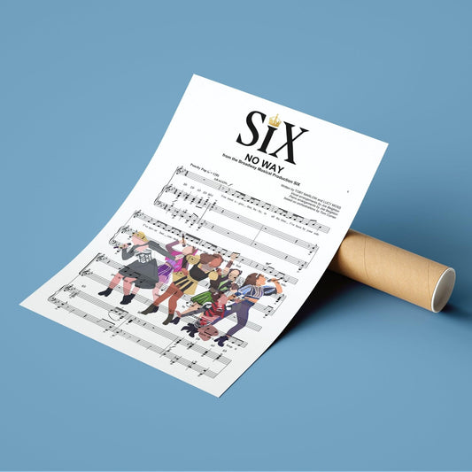 SIX the Musical No Way lyric print UK — Anne of Cleves West End musical wall art 260gsm Camden Market