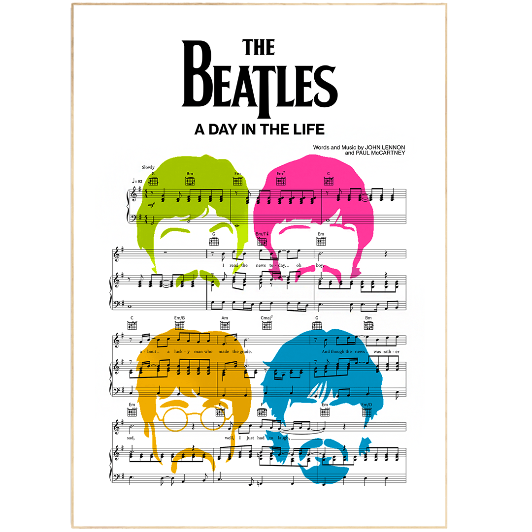 The Beatles • A Day In The Life Song Lyric Print - 98types