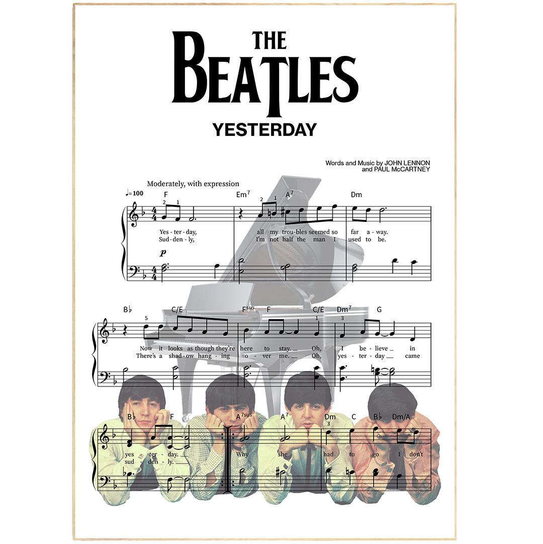 THE BEATLES - Yesterday Theme Song Print - 98typesMusic