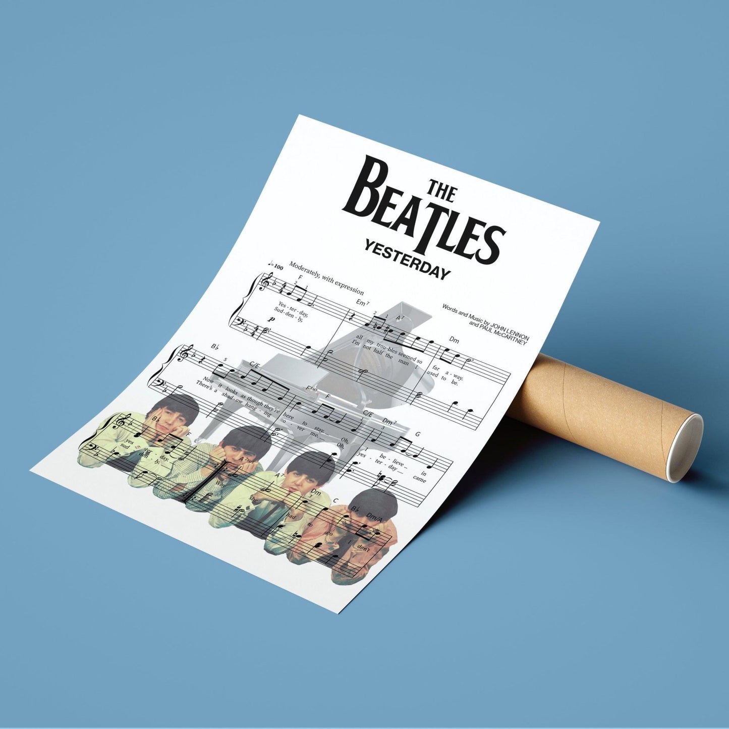 THE BEATLES - Yesterday Theme Song Print - 98typesMusic