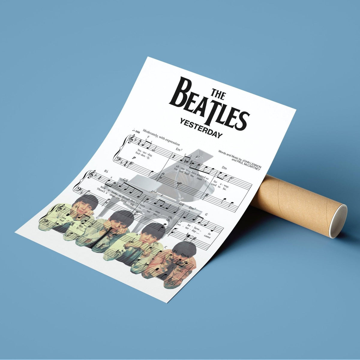 THE BEATLES - Yesterday Theme Song Print - 98types