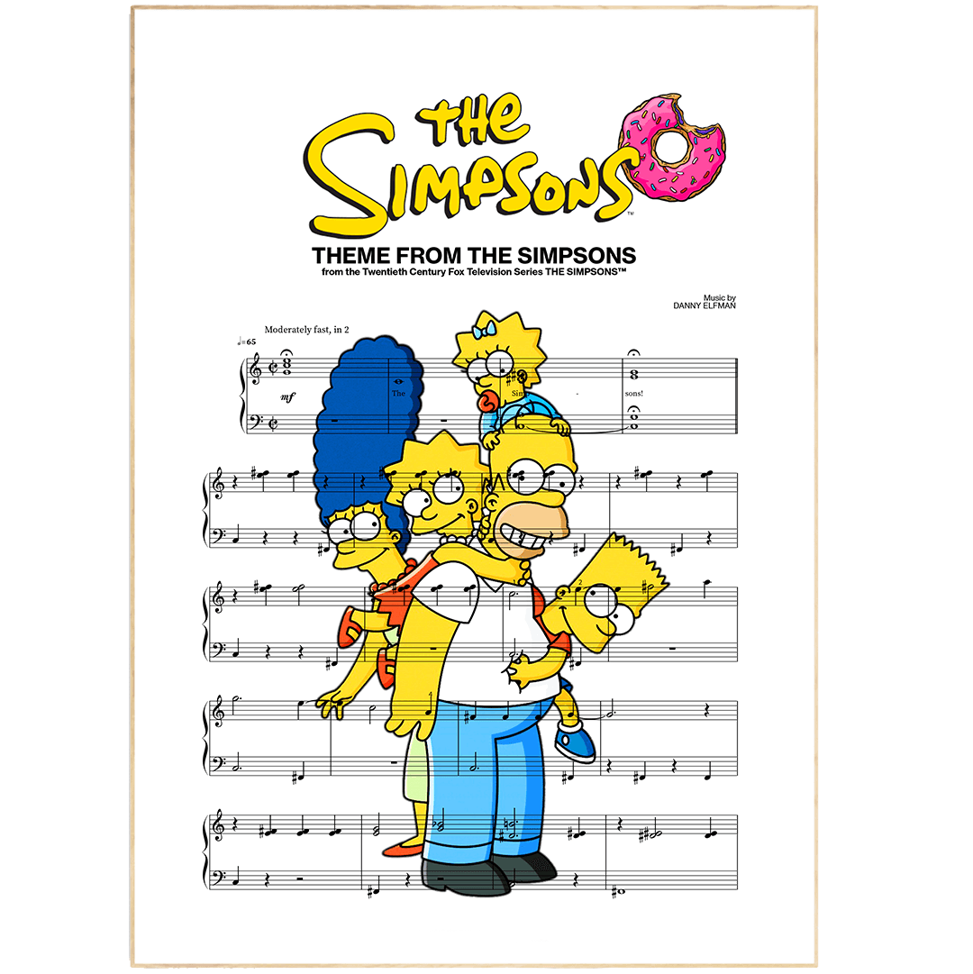 The Simpsons Theme Song Print | Sheet Music Wall Art - 98typesMusic