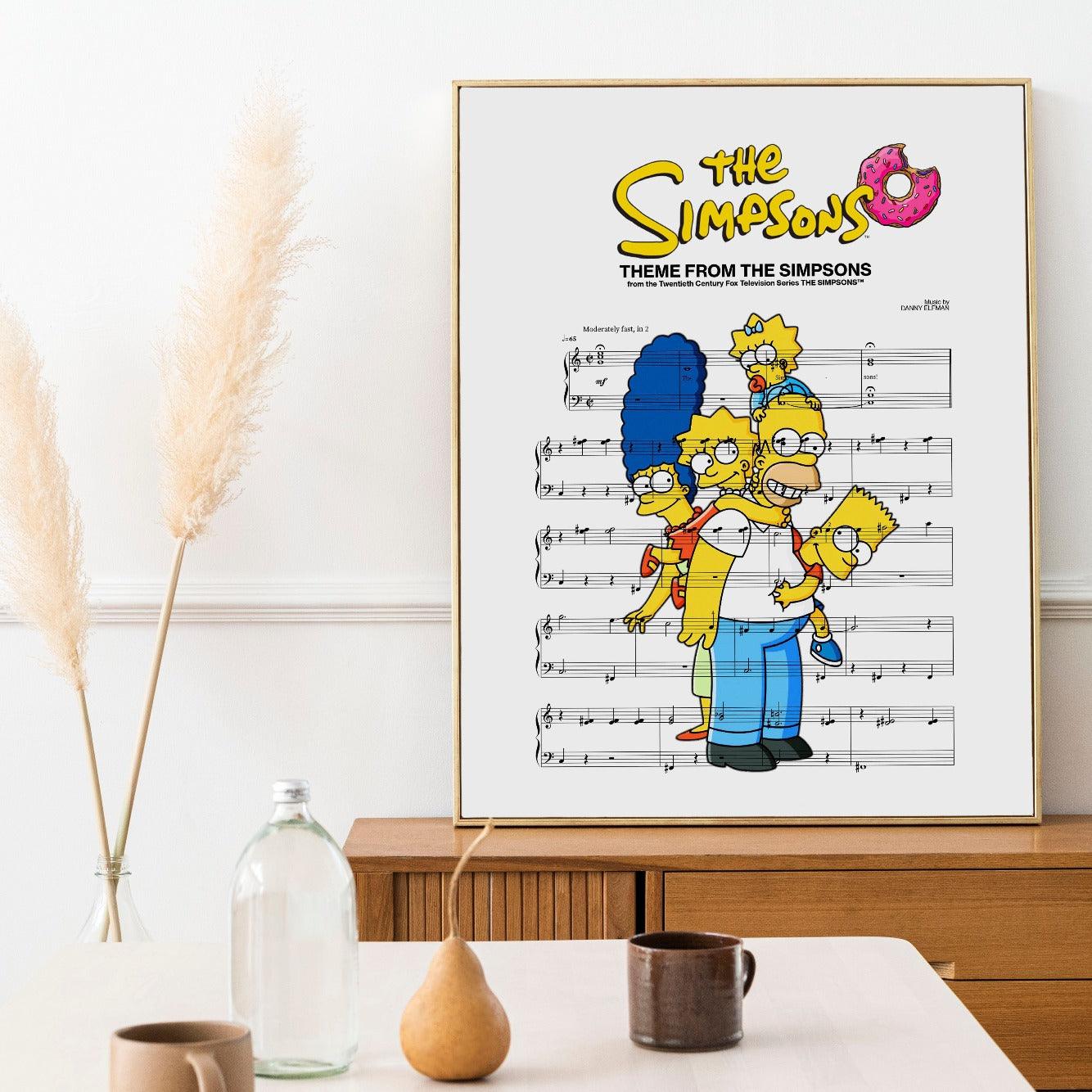 The Simpsons Theme Song Print | Sheet Music Wall Art - 98typesMusic
