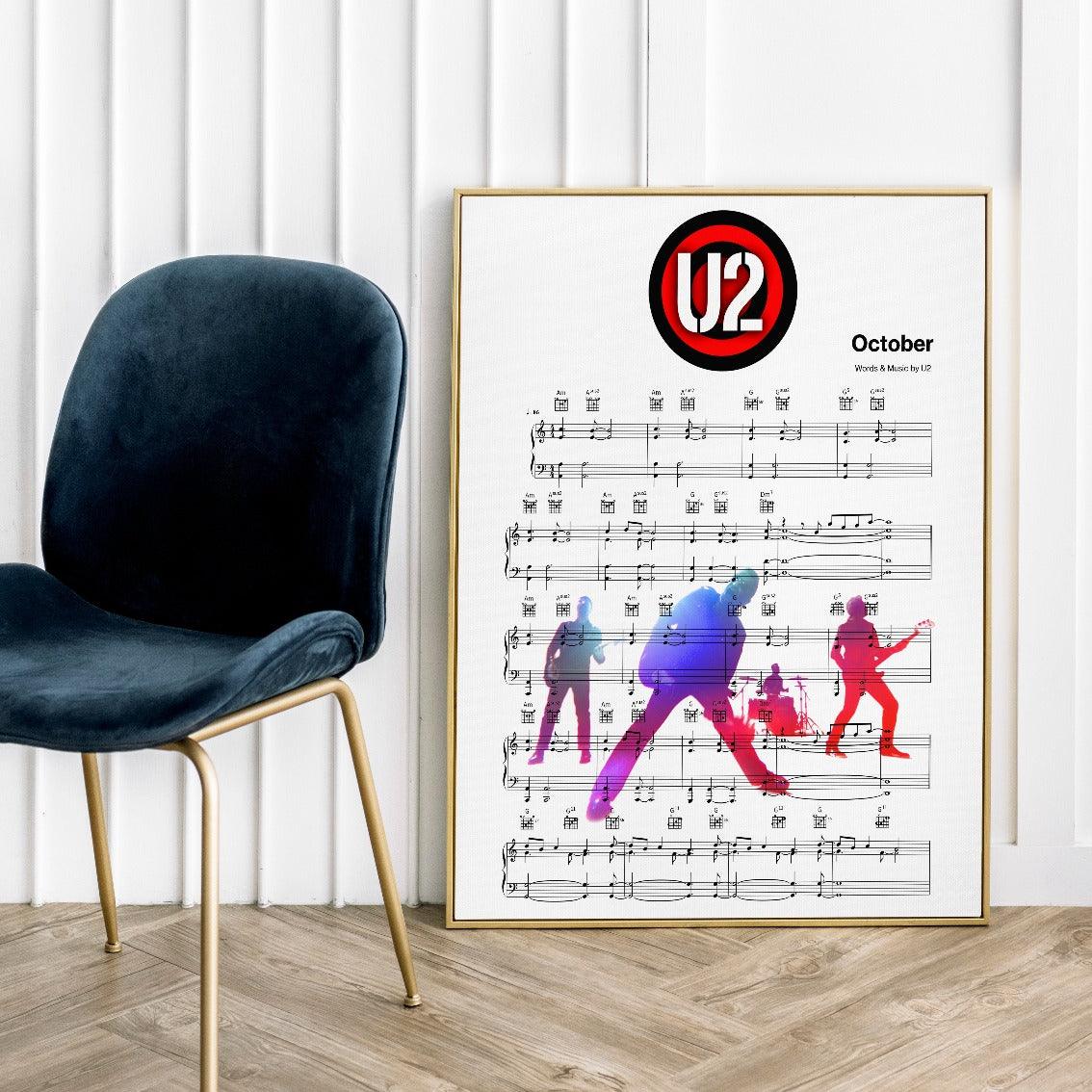 U2 - October Print - 98typesMusic