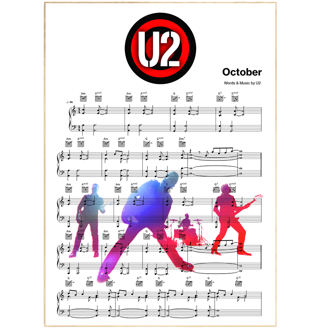 U2 - October Print - 98typesMusic