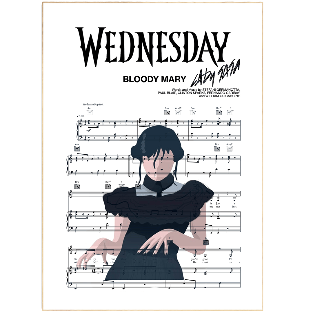 Wenesday Dance - BLOODY MARY Poster - 98typesMusic