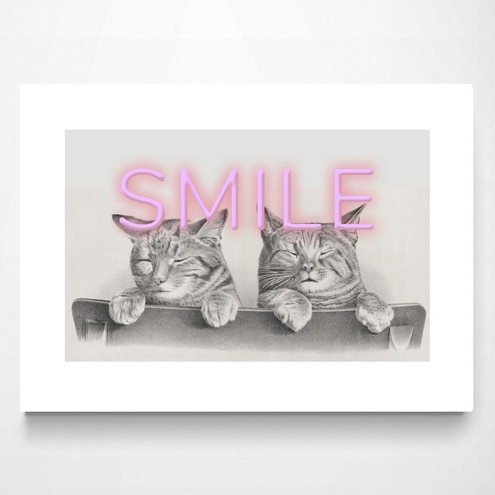 Cats Smile print - 98types