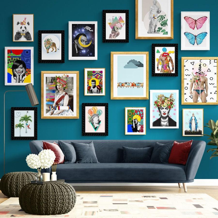 Cute Mural Lips neon print — bold lips neon pop art wall decoration mural UK