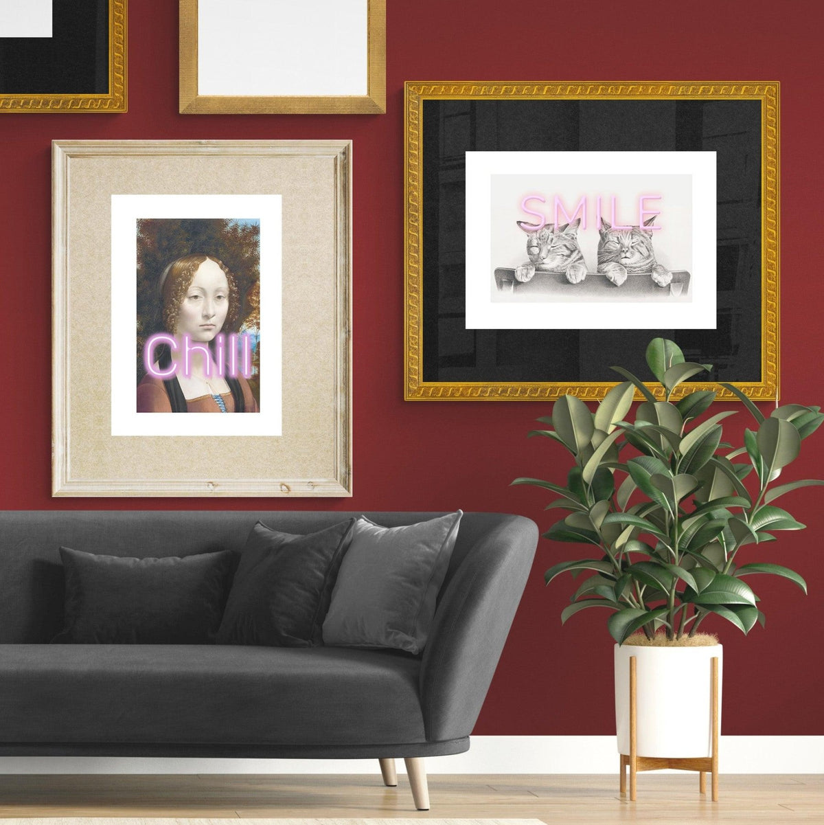 Ginevra de Benci Chill art print — Leonardo da Vinci portrait pop art style wall decoration UK