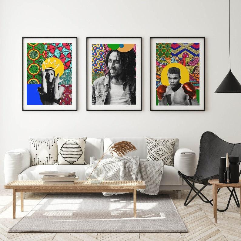 Muhammad Ali pop art print — Greatest boxer champion bold portrait wall decoration UK