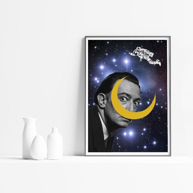 Salvador Dalí on the Moon Print - 98types
