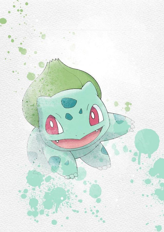 Pokemon Poster 6 Set Printable Watercolour Print - 98types