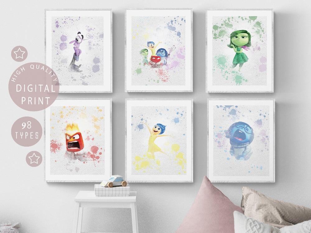 Set 6 Inside Out Watercolour Printable Poster - 98types