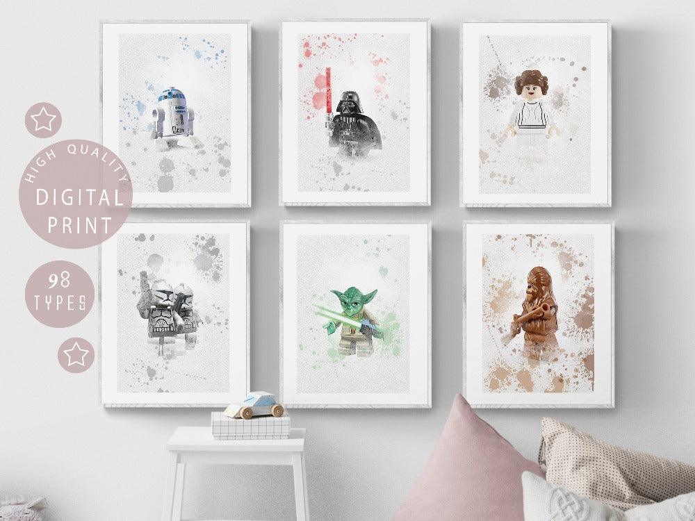 Set 6 Lego Star Wars Watercolour Printable Poster - 98types