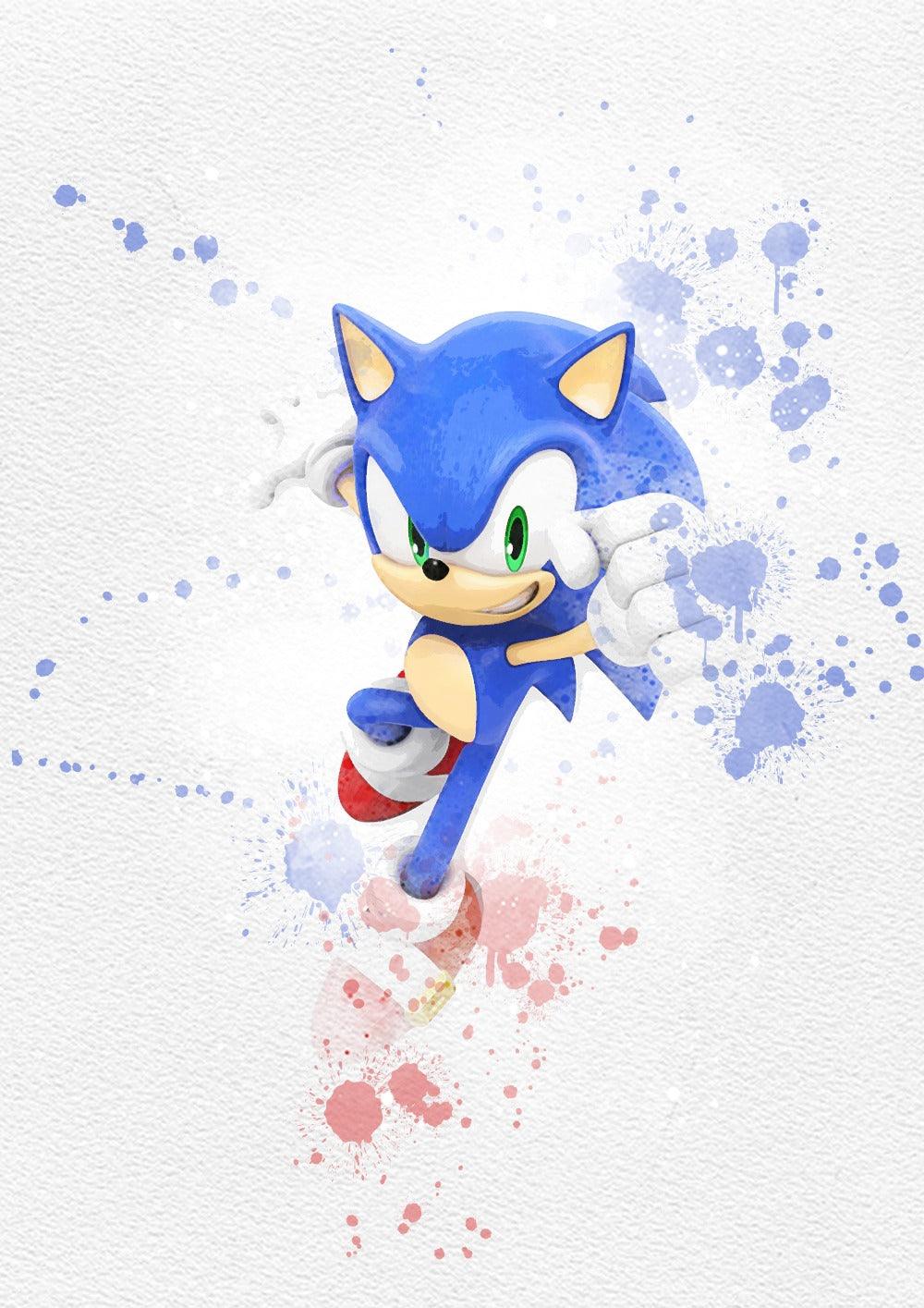 Set 6 Sonic Printable Watercolour Print - 98types