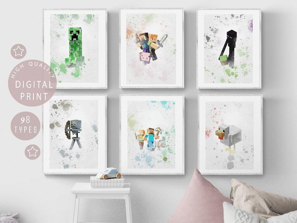 Set of 6 Mine Craft PRINTABLE Poster - 98types
