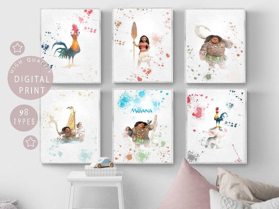 Set of 6 Moana Disney PRINTABLE Poster - 98typesPRINTABLES