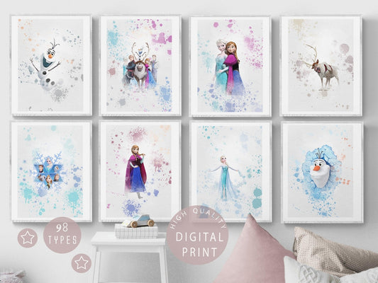 Set of 8 Frozen Disney PRINTABLE Poster - 98types