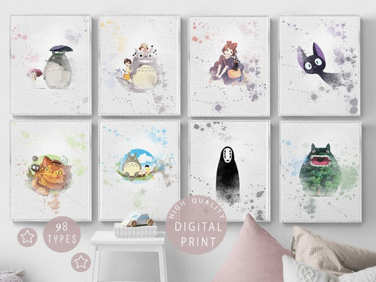 Set of 8 Totoro PRINTABLE Poster - 98types