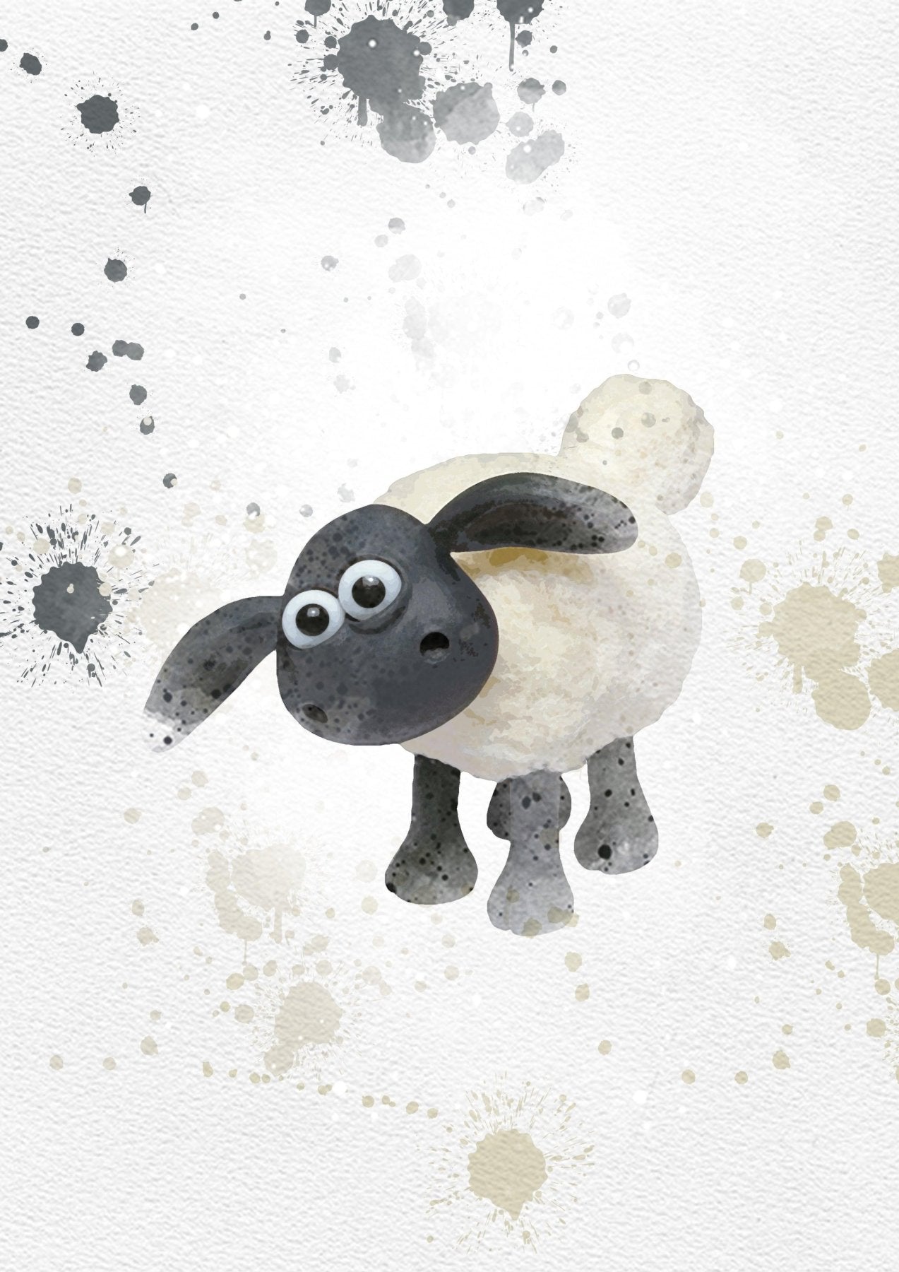Shaun the sheep Set of 8 Printable Watercolour Print - 98types