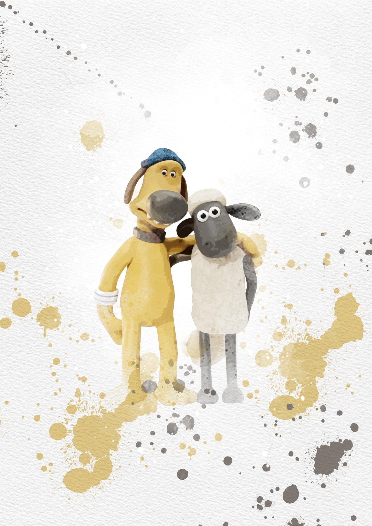 Shaun the sheep Set of 8 Printable Watercolour Print - 98types