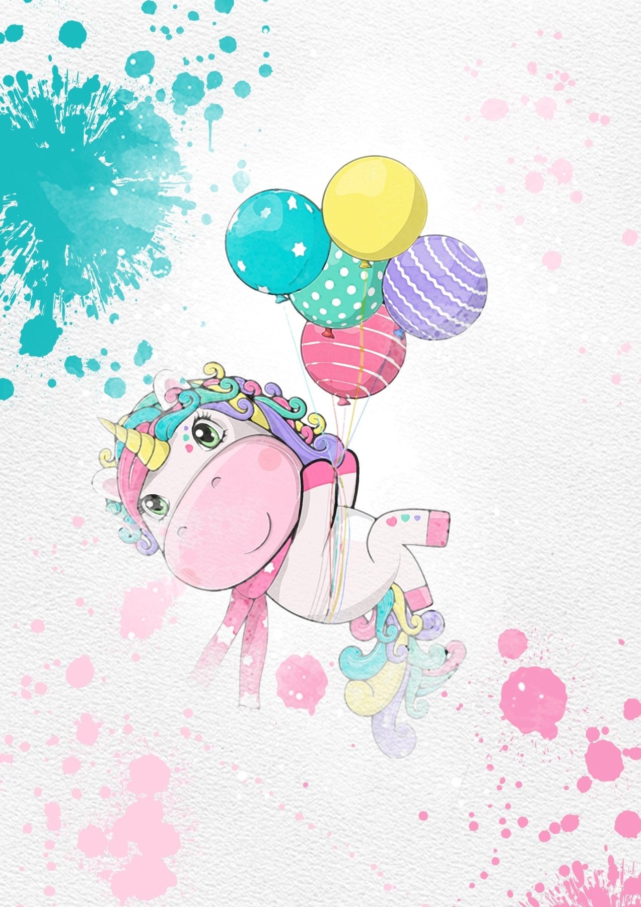 Unicorn Set of 8 watercolour Printable Watercolour Print - 98typesPRINTABLES