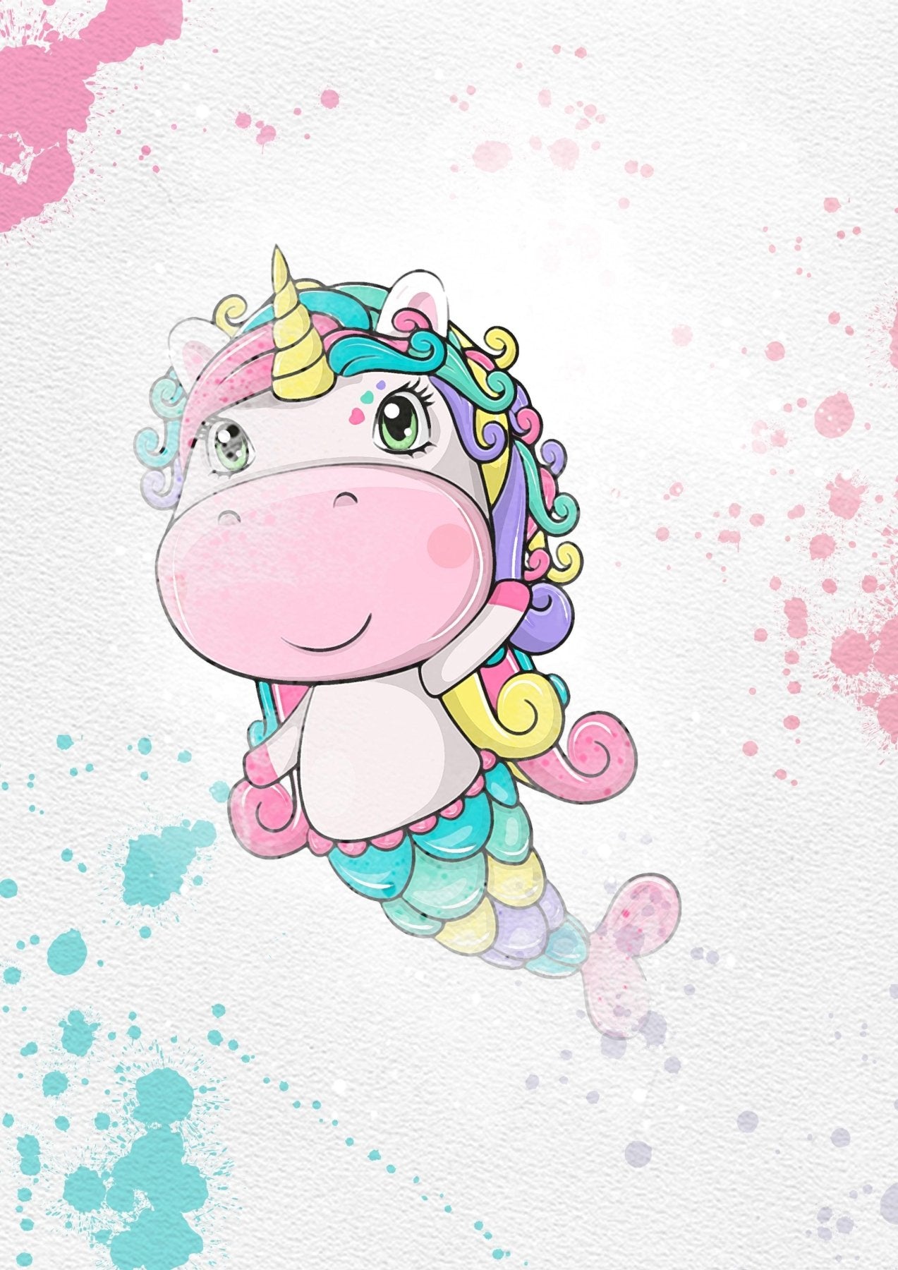 Unicorn Set of 8 watercolour Printable Watercolour Print - 98typesPRINTABLES