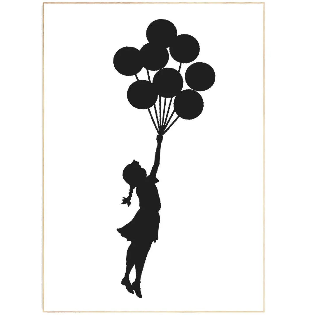 Banksy Flying Girl with Balloons - 98types